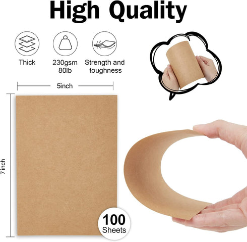 Brown Craft Cardstock 5x7 Blank Cards?Goefun 100 Pack 80lb Cover Card Stock for Invitations, Business, Greeting Cards, DIY Card Making...