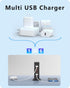 VPSUN USB Charger 6 Port 50W Multi USB Tower Charging Station for Multiple Devices iPhone 15/14/14 Pro/14 Pro Max/13 Pro/13 Pro Max/Android/Samsun...