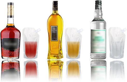 20 Pcs Liquor Flasks Cruise Pouch Reusable Sneak Travel Drinking Flask Concealable Alcohol Plastic Flasks bags with Funnel (8 oz)...