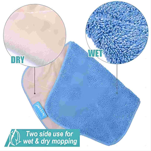 KEEPOW Microfiber Mop Cloth Refills Compatible with MR.SIGA Professional Microfiber Mop, Double Side use, Wet & Dry Mopping, Pack of 5...