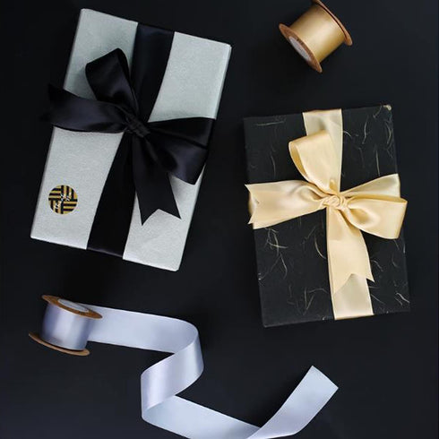 3/8 Inch Solid Satin Ribbon Black Double Face Satin Ribbon for Crafts, Gift Wrapping?Party Favor? Baby Shower?Invitation Embellishments?DIY Hair A...