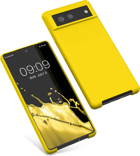 kwmobile Case Compatible with Google Pixel 6 Case - TPU Silicone Phone Cover with Soft Finish - Radiant Yellow...