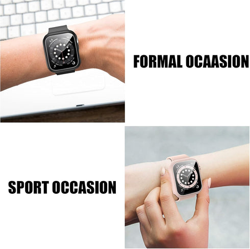 14 Pack Apple Watch Case with Tempered Glass Screen Protector for Apple Watch Series 9/8/7 45mm,Anotch Full Coverage Hard PC Protective Cover HD U...