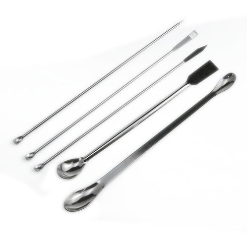 1 Set Stainless Steel Micro Lab Sampling Scoop Spatulas Combination Reagent Spoon Laboratory Supplies (Pack of 5)...