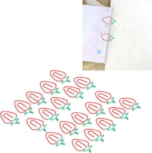 Paper Clips Clips, 100pcs Strawberry Paper Clips Office Clips Set Paperclips and Paper Clamps for Office and School Supplies Document Organizing...