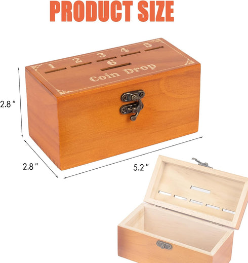 Wooden Penny Game, Coin Drop Game, Penny Coin Game Contains 50 Coins, Wooden Game Box and 1 Dice, a Fun Board Game to Interact with Family and Fri...