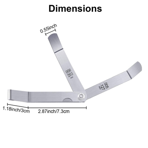 Stainless Steel Feeler Gauge Dual Marked Metric and Imperial Measuring Tool (0.005/0.127-0.02/0.508 mm, 16 Blades)...