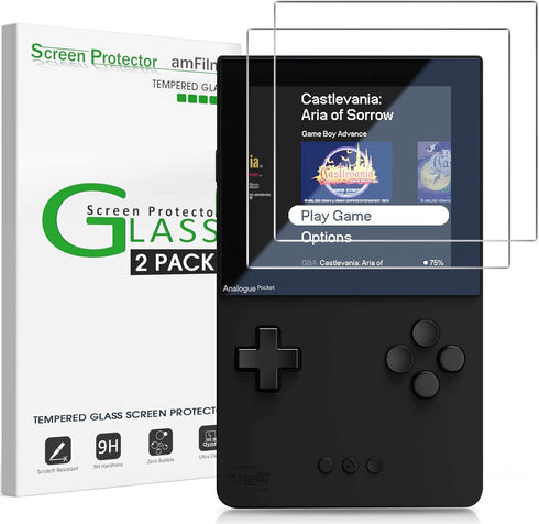 amFilm Screen Protector Compatible with analogue pocket, Anti-Scratch,Easy Installation, Tempered Glass, 2 Pack......
