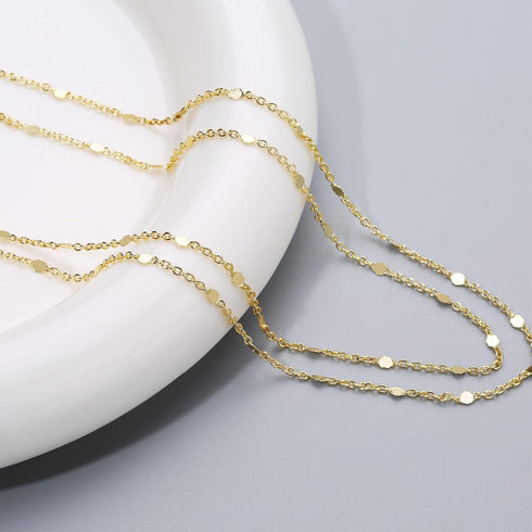 Gold Dainty Choker Necklace for Women 14K Gold/Silver Plated Satellite Choker Shining Dots Chain Thin Trendy beads Paperclip Necklaces Jewelry Gif...