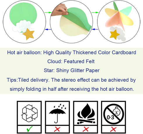 AZOWA Large Size Orange Hot Air Balloon Decorations Pack of 8...