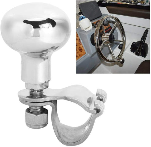 Steering Wheel Spinner, Universal 316 Stainless Steel Steering Wheel Knob Auxiliary Boosters Ball Suicide Power Handle Boat Accessory...