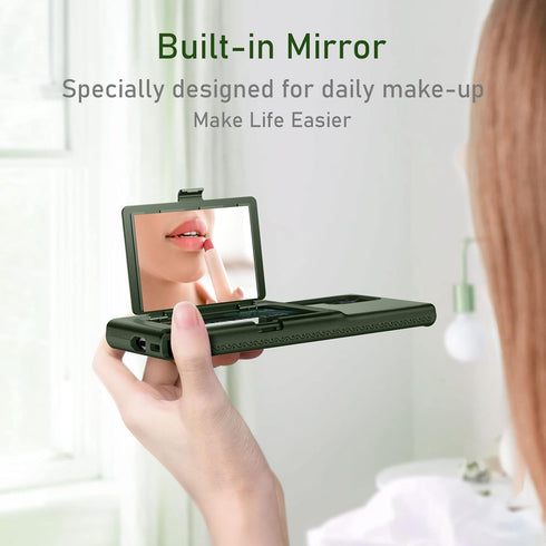 WeLoveCase Samsung Galaxy S22 Ultra Case Wallet Case with Credit Card Holder & Hidden Mirror, All-Round Protection Shockproof Phone Cover Designed...