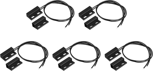 uxcell Wired Door Contact Window Sensor NC Surface Mount Magnetic Reed Switch Black 5 Pcs...