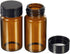 PATIKIL 20mL Reagent Media Bottle, 10 Pack Round Glass Storage Bottles Plastic Screw Cap for Lab Home, Brown...