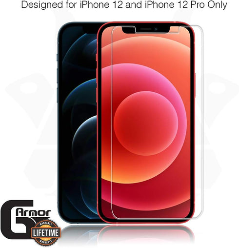 2 Pack Screen Protector for iPhone 12 and iPhone 12 Pro - Tempered Glass Screen Saver, Phone Case Friendly, Lifetime Replacement, Protective Scree...
