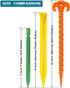 Spiral Plastic Tent Stakes 15 Pack - 10 Inch Heavy Duty Beach Tent Pegs Canopy Stakes - Essential Gear for Camping, Backpacking, Gardening and Mor...