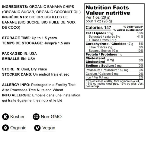 Food to Live Organic Banana Chips, 8 Ounces Sweetened, Unsulfured, Non-GMO, Kosher, Vegan, Bulk...