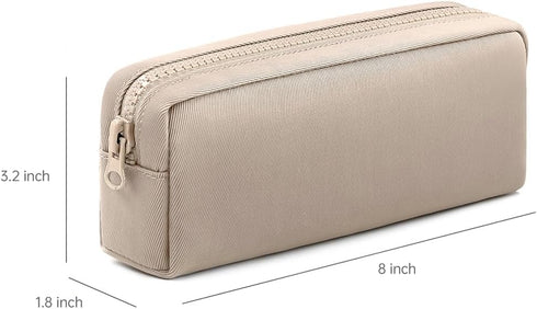 Big Capacity Pencil Case, Pure Color Pen Pouch with Zipper Stationary Storage Bag for Adult Officers, Khaki...