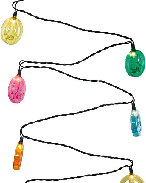 Kurt Adler 10 Multicolored Peace Sign Light Set...