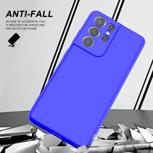 Compatible for Samsung Galaxy S21 Ultra Phone Case,Liquid Silicone Case with Microfiber Lining Anti-Scratch for Samsung S21 Ultra-Blue......