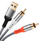 Compatible with USB to RCA Cable Audio Aux Adapter, 6.6FT USB to 2RCA Cable HiFi Stereo Y Splitter for USB A Laptop, Linux, Windows, Desktops, PS4...