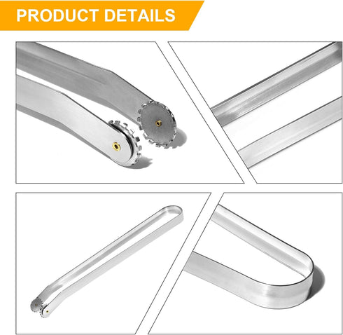 BBQ Sausage Turning Tongs for Cooking - 2 Pack Stainless Steel BBQ Kitchen Tongs - Long Handle Kitchen Tongs for Turning Bacon Steak Meat Vegetabl...