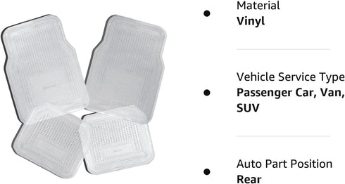 Zento Deals Car Floor Mat -Heavy Duty Weather Protection Mats (Clear)...
