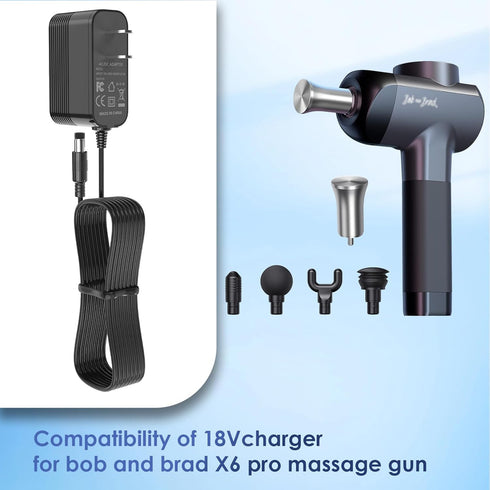 Charger for Bob and Brad Pro Massage Gun Compatible with BOB and Brad X6 Pro Massage Gun Deep Tissue Percussion Professional Muscle Massage Gun Po...