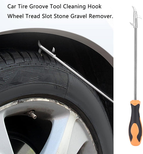 Car Tire Stones Remover Hooks Auto Tire Groove Cleaning Tool Wheel Tread Slot Stone Gravel Remover for Car Motor Bike Tire...