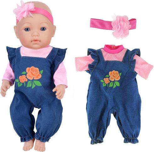 Doll Clothes 4 Sets Doll Fashion Outfits Fit for 43 cm New Born Baby Dolls 14-16-17 Inch Baby Dolls 15 inch Dolls 18 inch Dolls?No Doll...