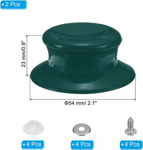 uxcell 4pcs Pot Pan Lids Replacement Knob, Plastic Pan Cover Holding Handles Fits Skillets and Kitchen Cookware Covers, Green...
