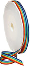Morex Ribbon 99502/20-815 Grosgrain 3/8" X 20 YD Polyester Striped Rainbow Ribbons for Crafts, Grosgrain Ribbon Pride Decorations Unicorns Gifts f...