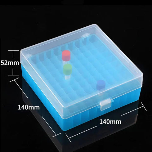Cryogenic Boxes - Cryogenic Storage Box with Snap Clasp Lid,Blue/100 Place,Fits 1.5/2.0 mL Tubes and Vials (Pack of 1)...
