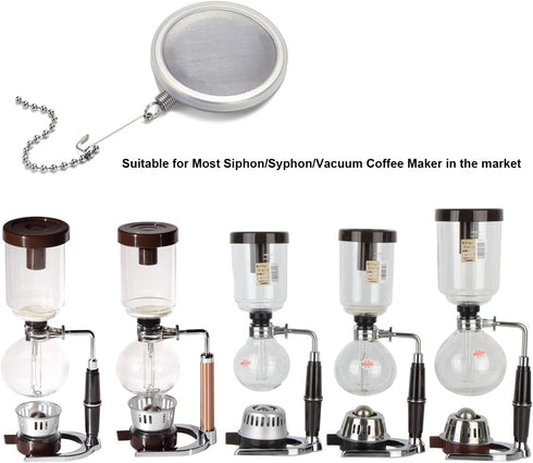 Reusable Syphon/Siphon Coffee Filter for Hario Yama Siphon Coffee Maker & Other Similar Syphon Coffee Maker, Permanent Stainless Steel & Silicon R...