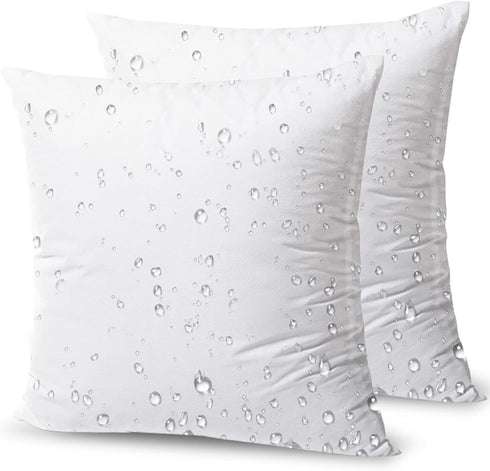 Phantoscope Premium Outdoor Pillow Inserts - Pack of 2 Square Form Water Resistant Polyester Throw Pillows, Couch Sham Cushion Stuffer, 16 X 16 in...