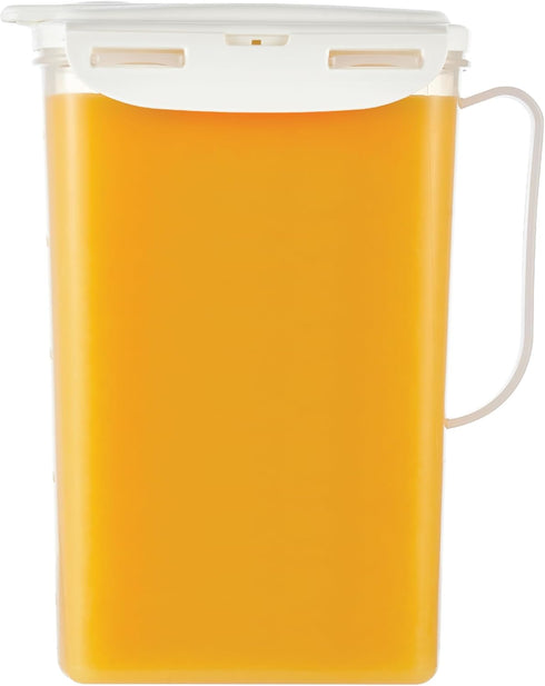 LocknLock Aqua Fridge Door Water Jug with Handle BPA Free Plastic Pitcher with Flip Top Lid Perfect for Making Teas and Juices, 2 Quarts, Ivory...