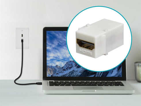 Monoprice 106852 Keystone Jack HDMI Female to Female Coupler Adapter, White...