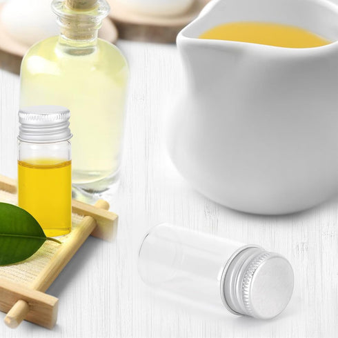 30Pcs 10ml Glass Vials with Aluminium Cap, Small Clear Glass Bottles, Sample Bottle with Screw Caps...