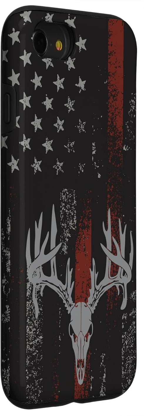 iPhone SE (2020) / 7 / 8 American Flag Whitetail Deer Buck Hunting USA FLAG Hunter Case...