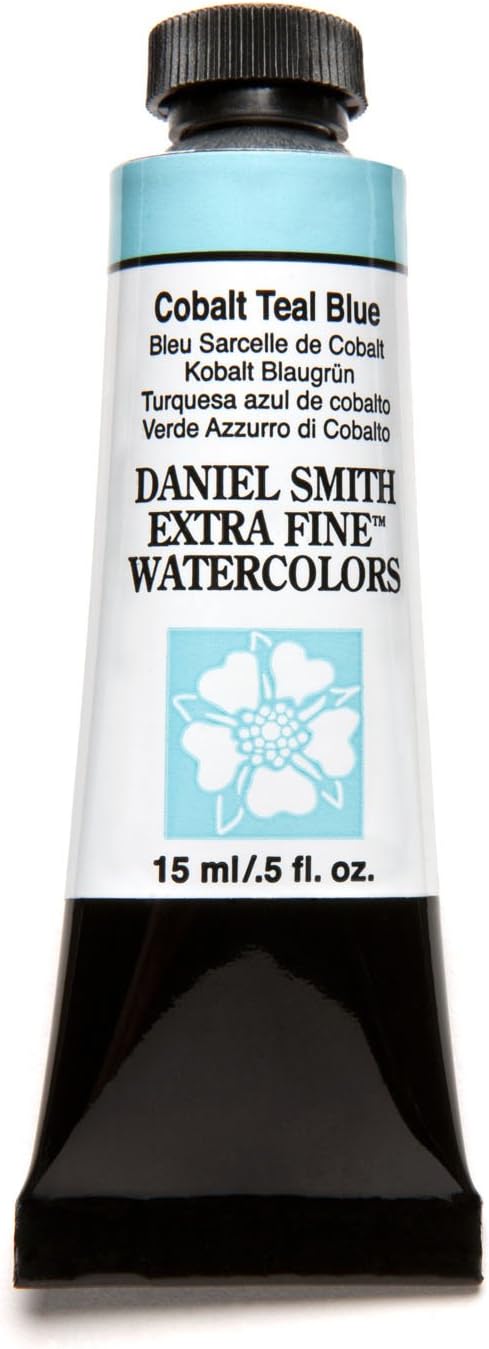 DANIEL SMITH 284600028 3981 Extra Fine Watercolor 15ml Paint Tube, Cobalt Teal Blue, 0.5 Fl Oz (Pack of 1)...