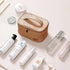 Travel Portable Cosmetic Bag Brown Makeup Bag Cute Makeup Case Organizer Toiletry Bag for Women PU Leather Waterproof (Coffee, Small)......