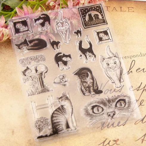 Cats Life Clear Stamps for Card Making Transparent Silicone Stamp DIY Scrapbooking Supplies Embossing Paper Card Album...