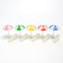 Set of 5 Mini Beach Umbrella Dollhouse Decor: 6x4cm Ornament Plastic Miniature Sunshade with Base DIY Accessories for Yard, Garden, Swimming Pool,...