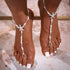 Boho Barefoot Sandals Starfish Beaded Foot Chain Beach Toe Ring Ankle Chain for Women (2PCS)...