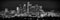 PHOTOSBYJON Los Angeles Skyline UNFRAMED Photo Print Night Black & White BW LA 11.75 inches x 36 inches Photographic Panorama Poster Picture Stand...