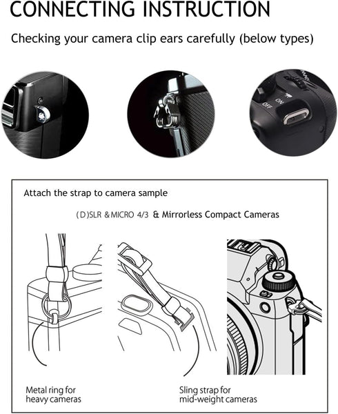 Camera Neck Strap for Women Men, Soft and Flexible Nylon Camera Belt, Comfortable Camera Shoulder Strap compatible with Canon, Nikon, Sony, Fujifi...