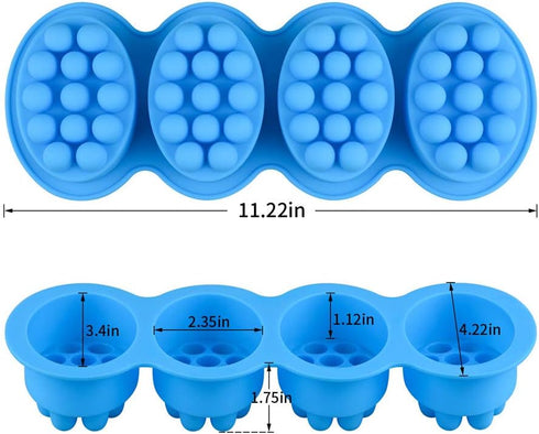 2 Pcs Ice Tray Hair Scalp Massage Molds, 4.5oz Unique Hair Brush Soap Bar Silicone Molds at Home (Blue and Pink)...