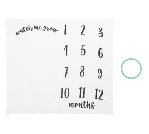 Kate & Milo Baby Monthly Milestone Blanket, Infant Milestone Markers, Newborn Photoshoot Photo Props, Baby Girl or Baby Boy Gift, Large Blanket...