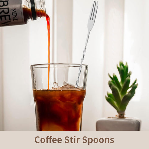Bar Spoon Cocktail Mixing Spoon - Cuttte 2pcs Cocktail Spoon Long Handle 12.7 Inches, Stainless Steel Drink Stirrers Cocktail Stirrer with Trident...
