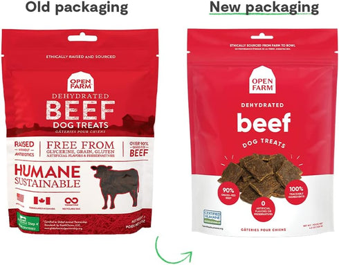 Open Farm Dehydrated Beef Grain-Free Dog Treats, 100% Grass-Fed Beef Recipe with Natural Simple Ingredients and No Artificial Flavors or Preservat...